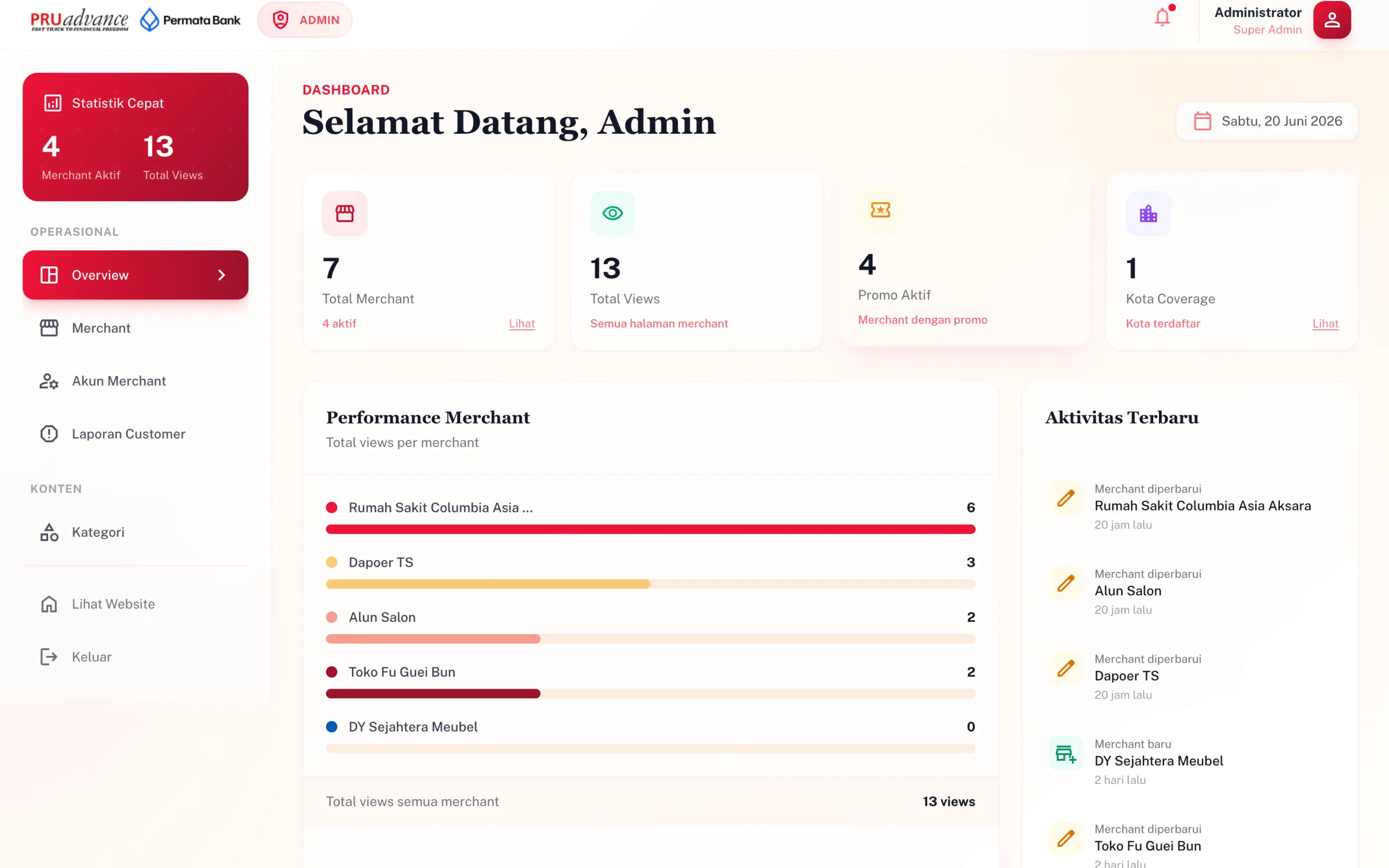 Pruadvance × Bank Permata — platform promo multi-user